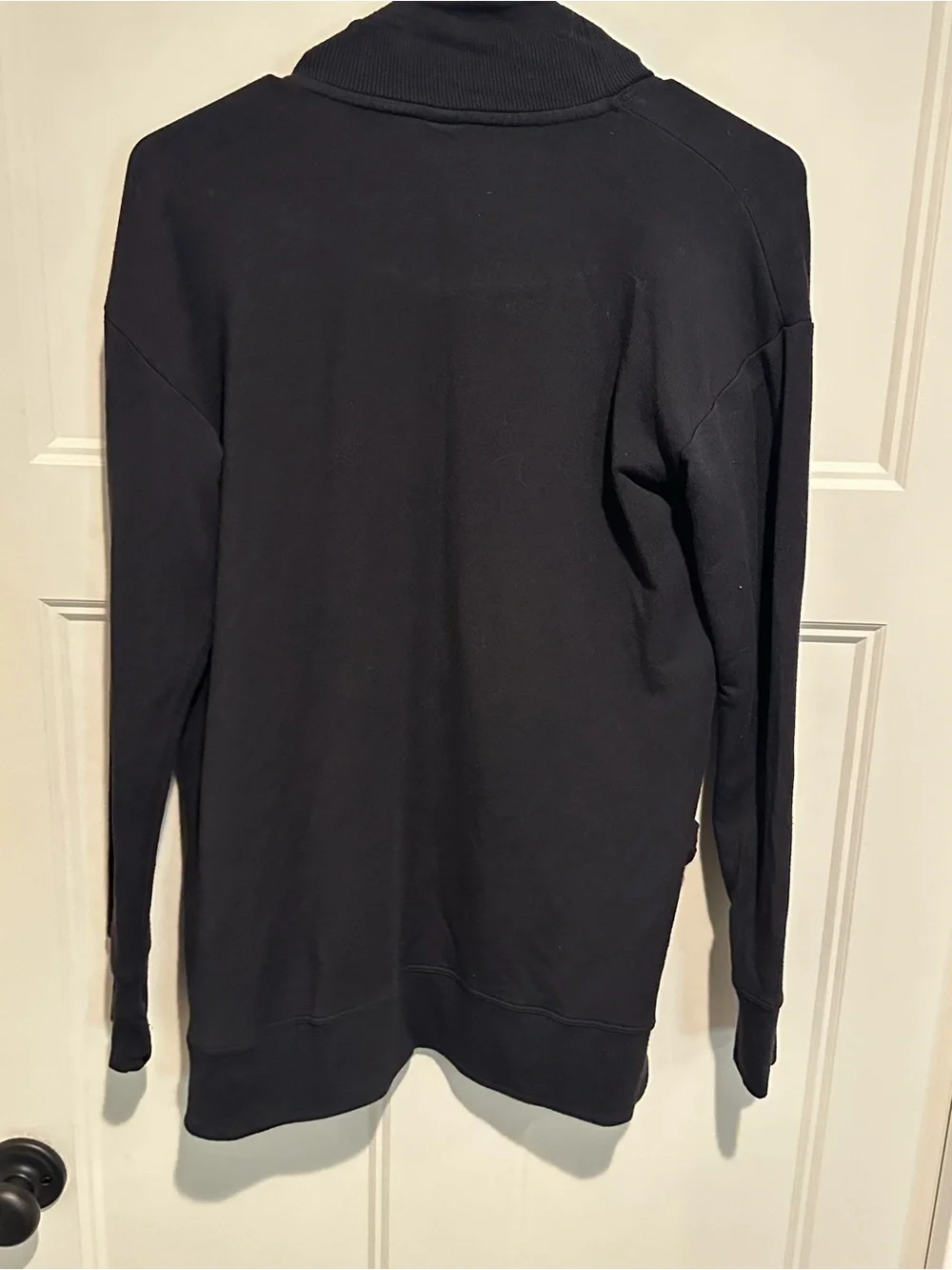 Athleta Girl Wrap and Roll Black Open Front Cardigan with Draped Pockets - YXL